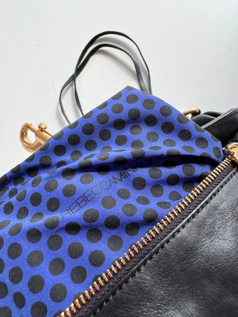 REBECCA MINKOFF Mini MAC Black Leather Gold Chain Crossbody Purse Bag - Picture 11 of 12